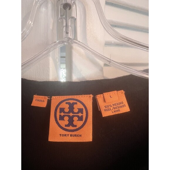 Tory Burch Womens Jeweled Collar Cardigan Gorgeous Black large L - Picture 2 of 6